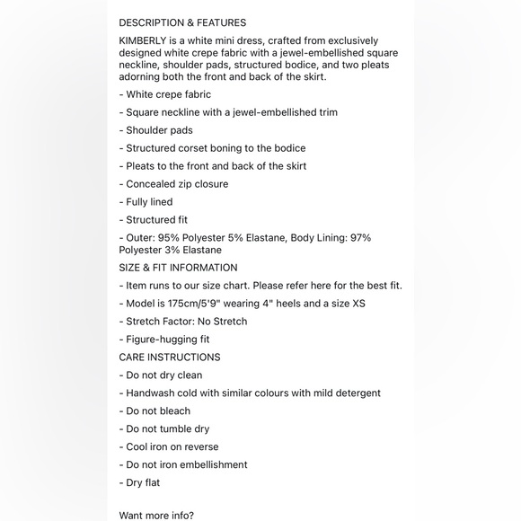 Nadine Merabi KIMBERLY white mini dress - Picture 3 of 3